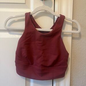 Lululemon high neck bra in the color mulled wine size 4